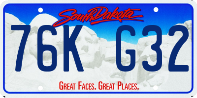 SD license plate 76KG32
