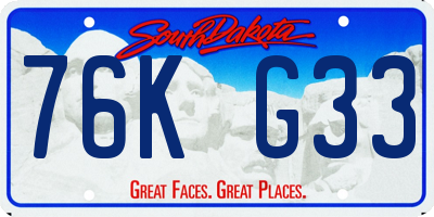 SD license plate 76KG33
