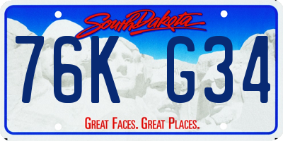 SD license plate 76KG34