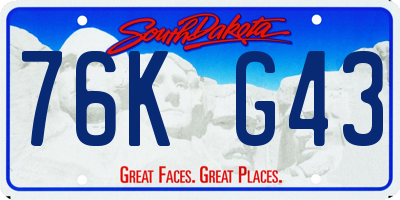 SD license plate 76KG43