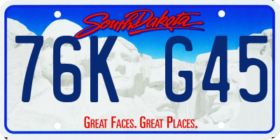 SD license plate 76KG45