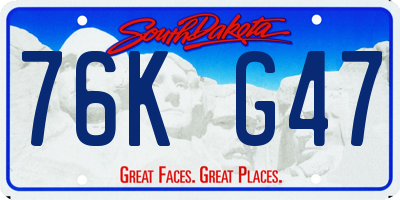 SD license plate 76KG47
