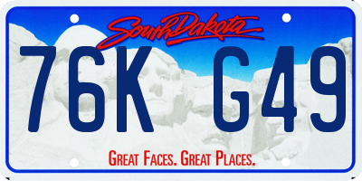 SD license plate 76KG49