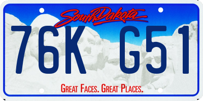 SD license plate 76KG51