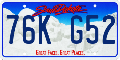 SD license plate 76KG52