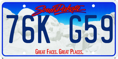 SD license plate 76KG59