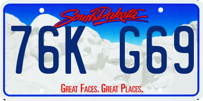 SD license plate 76KG69