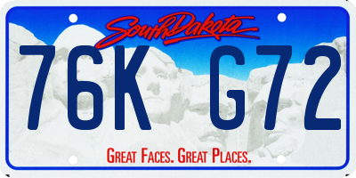 SD license plate 76KG72