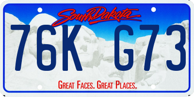 SD license plate 76KG73