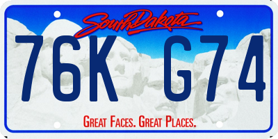 SD license plate 76KG74