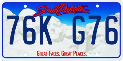 SD license plate 76KG76