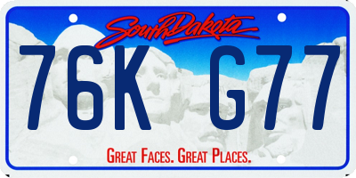 SD license plate 76KG77