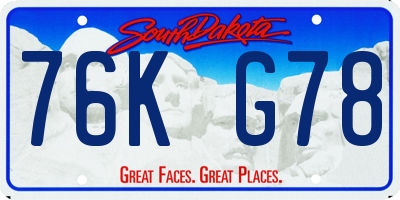 SD license plate 76KG78