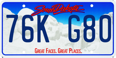 SD license plate 76KG80