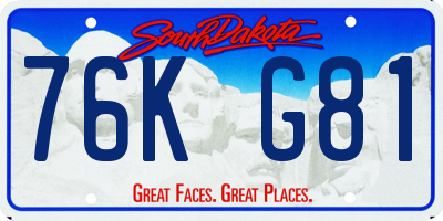 SD license plate 76KG81