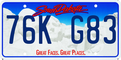 SD license plate 76KG83