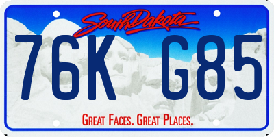 SD license plate 76KG85