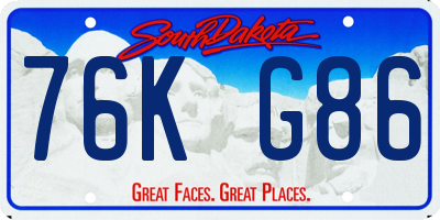 SD license plate 76KG86