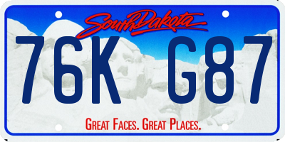 SD license plate 76KG87