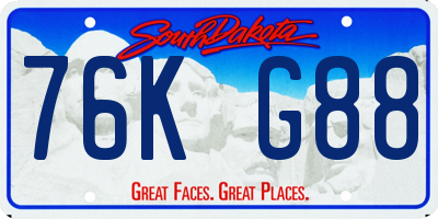 SD license plate 76KG88