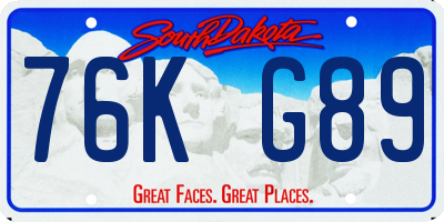 SD license plate 76KG89