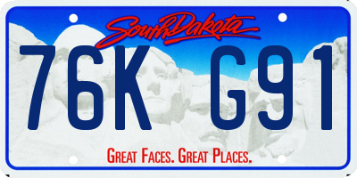 SD license plate 76KG91