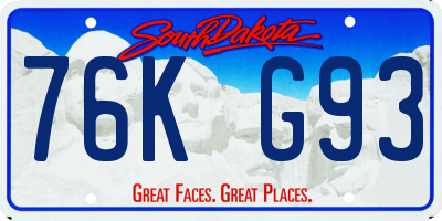 SD license plate 76KG93