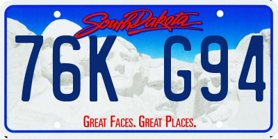 SD license plate 76KG94