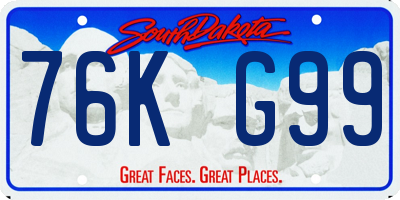 SD license plate 76KG99