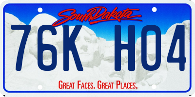 SD license plate 76KH04