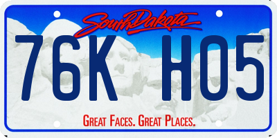 SD license plate 76KH05