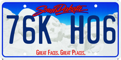 SD license plate 76KH06