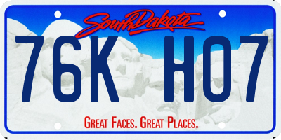 SD license plate 76KH07