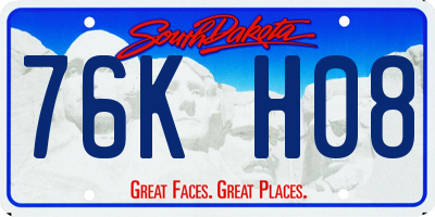 SD license plate 76KH08