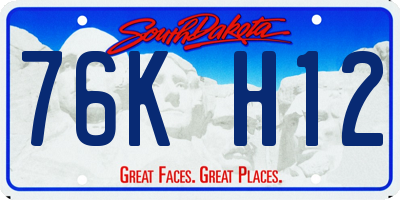 SD license plate 76KH12
