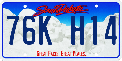 SD license plate 76KH14