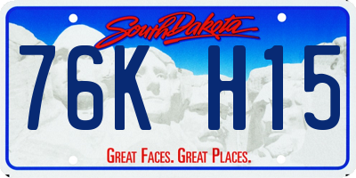 SD license plate 76KH15