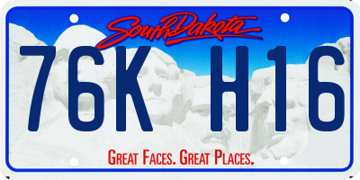 SD license plate 76KH16