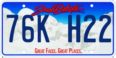 SD license plate 76KH22