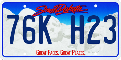 SD license plate 76KH23