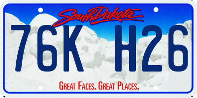 SD license plate 76KH26