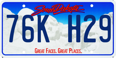 SD license plate 76KH29