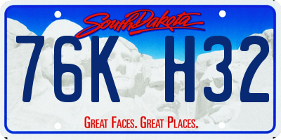 SD license plate 76KH32