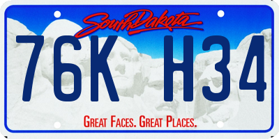 SD license plate 76KH34