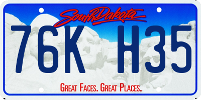 SD license plate 76KH35