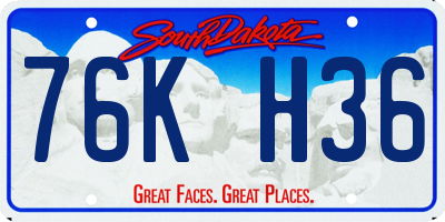 SD license plate 76KH36