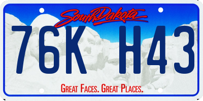 SD license plate 76KH43