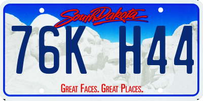 SD license plate 76KH44