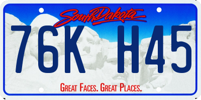 SD license plate 76KH45