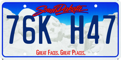 SD license plate 76KH47